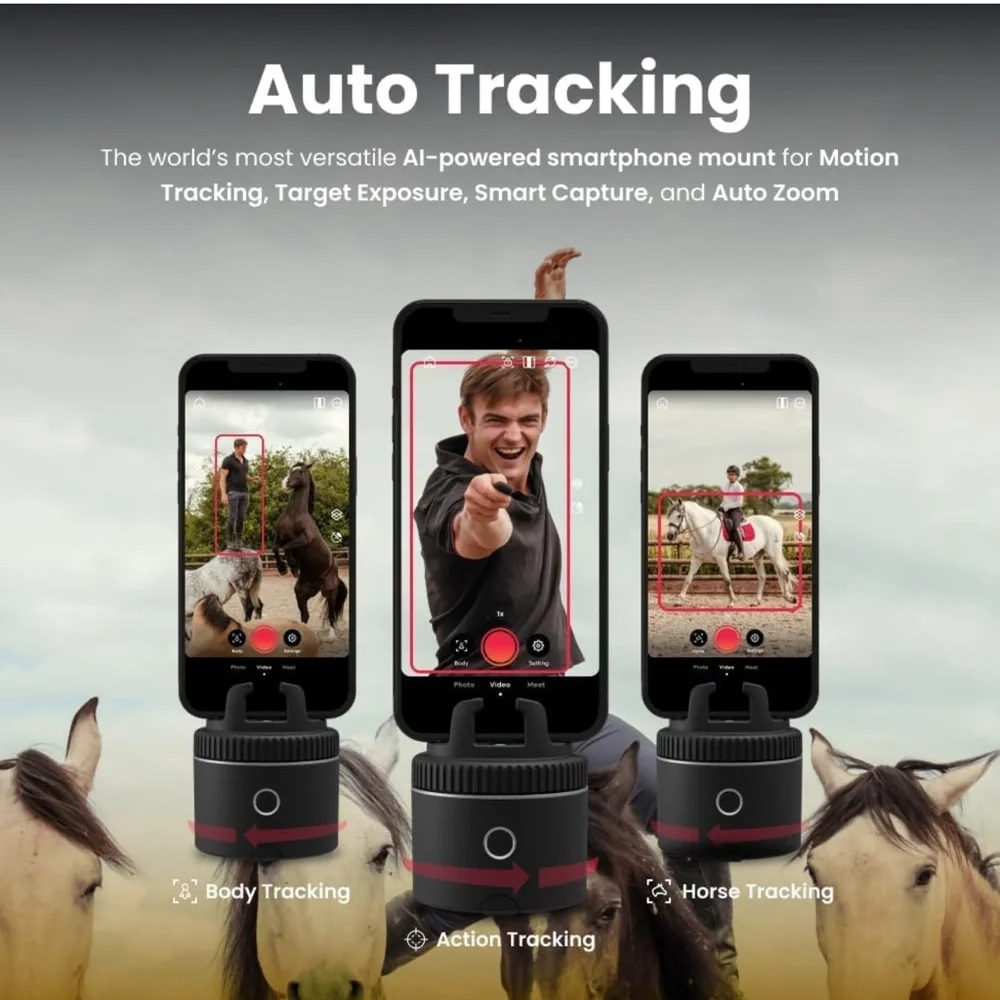 Black Rotating Smartphone Tripod with Remote by Pivo